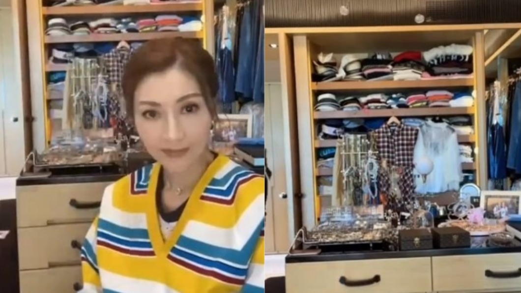李嘉欣的衣帽間十分寬敞。(圖/翻攝自李嘉欣微博)