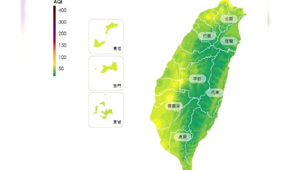 「及時雨」全台空氣洗淨清一色 鄭明典驚:這麼綠!