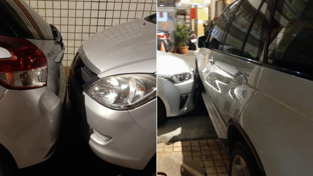 陌生車輛遭前後包夾。(合成圖/翻攝自「爆怨公社」)