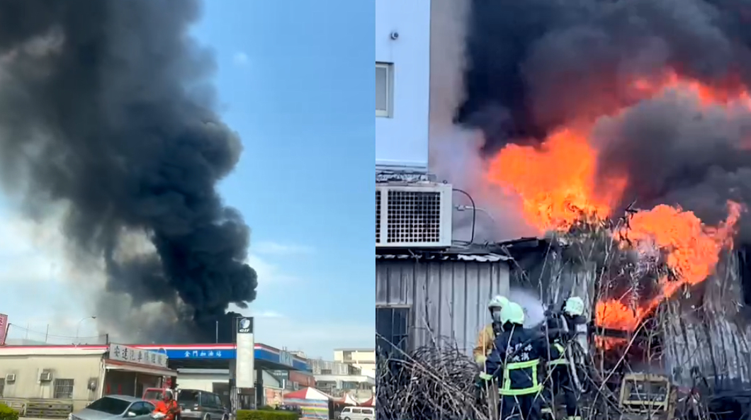 離加油站不到1百公尺 金門輪胎店「堆滿機油」起火爆炸