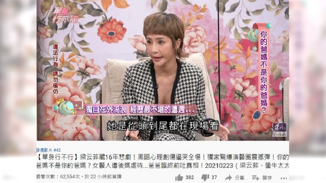 梁云菲在節目分享不堪過往。(圖/翻攝自東風衛視 YouTube)