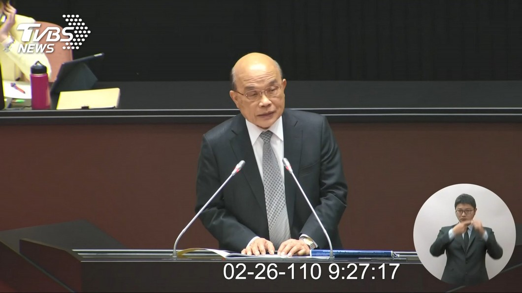 蘇貞昌在行政院會指點邱太三遭批越權。(圖/TVBS)