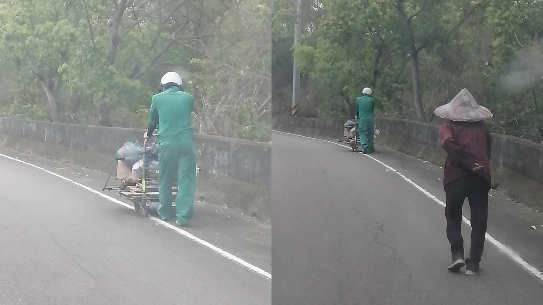 幫9旬嬤推回收車爬坡2公里 苗栗「最暖郵差」惹哭路人