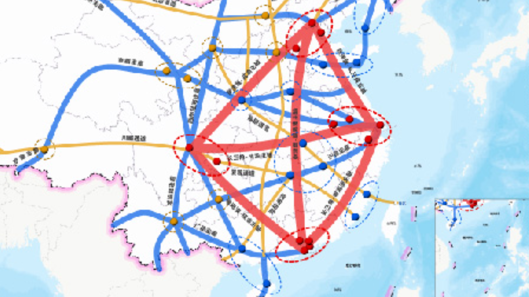 大陸日前公布《國家綜合立體交通網規劃綱要》,台北被規劃在其中一條主軸。(圖/翻攝自中國交通報)