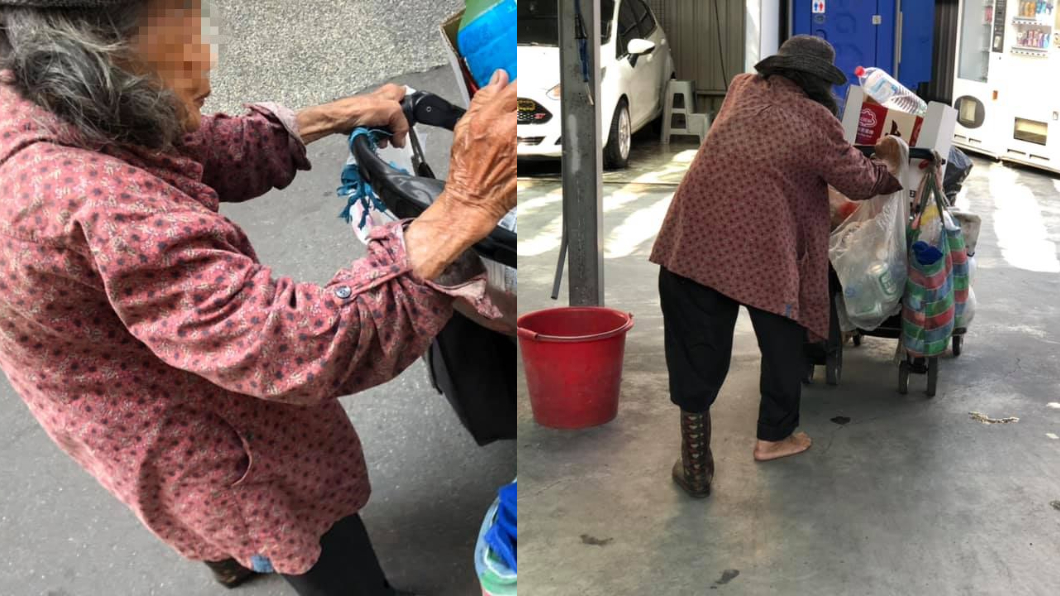 拾荒婦「一隻腳沒鞋穿」 洗車男暖舉逼哭萬人:想阿嬤了