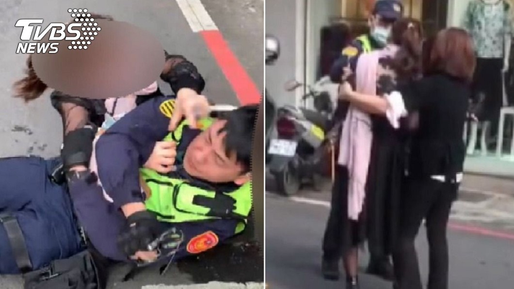 貴婦剪刀腳鎖喉員警　路過男喊燒「人家女生」遭肉搜