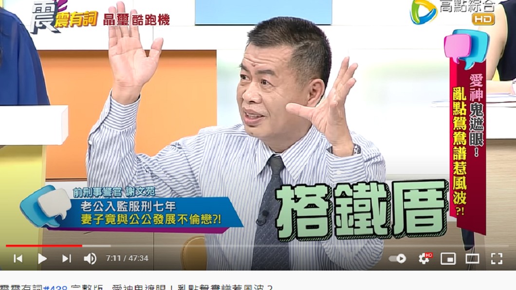 前刑事警官謝文苑分享遇過的奇葩案例。(圖/翻攝自《高點電視》YouTube)