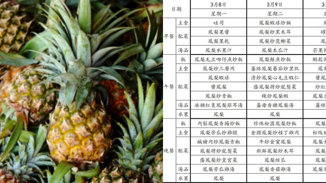 國軍「鳳梨滿漢全席」3餐天天吃到怕?國防部急回應
