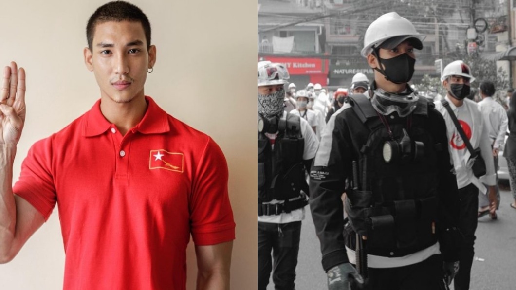 緬甸男模上街力挺示威活動。(圖/翻攝自Paing Takho IG)