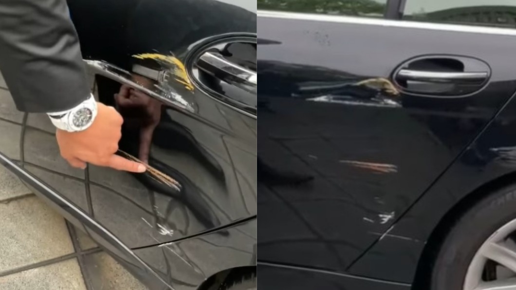 王力宏愛車布滿刮痕。(圖/翻攝自陳建州臉書)
