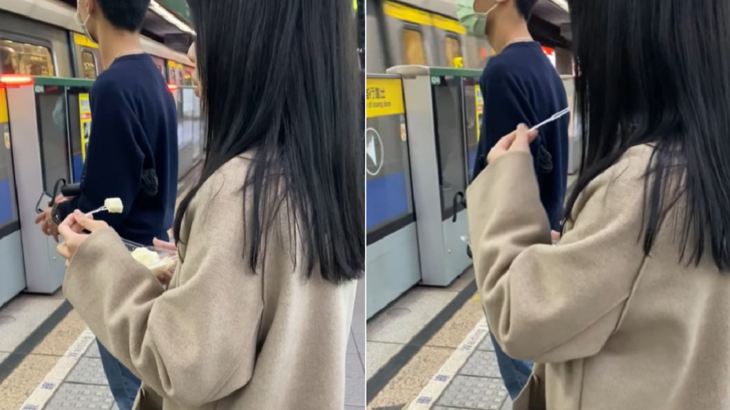 長髮妹月台爽嗑水果 北捷急找人:最高罰她7500