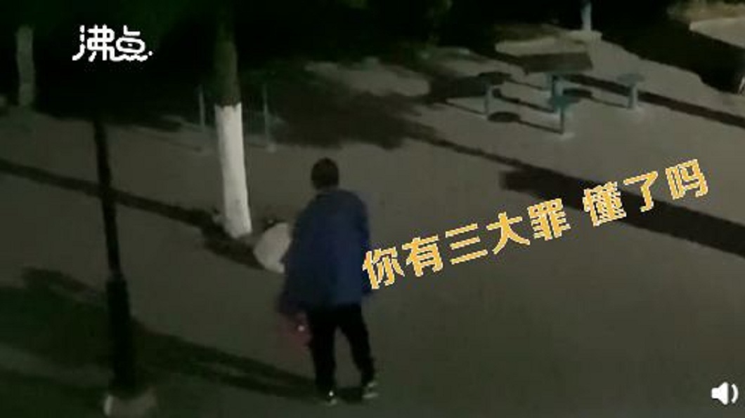 大叔對流浪貓開罵的影片引發網友熱烈討論。(圖/翻攝自微博)