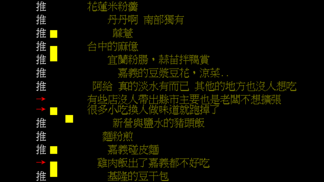 網友紛紛喊出心目中的在地美食。（圖／翻攝自PTT）