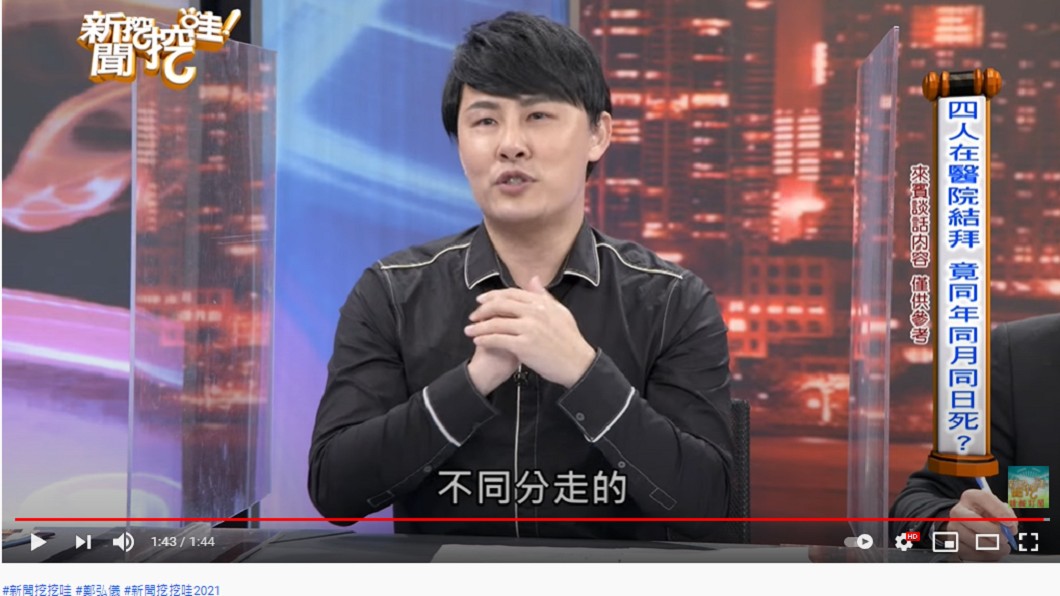 病患同日同時,但不同分過世。(圖/翻攝自《新聞挖挖哇》YouTube)