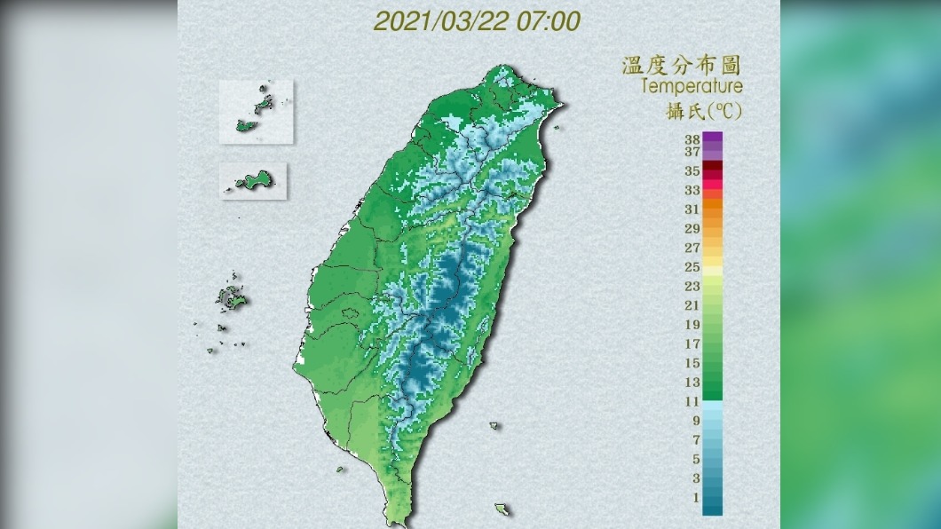 全台明顯降溫。(圖/中央氣象局)