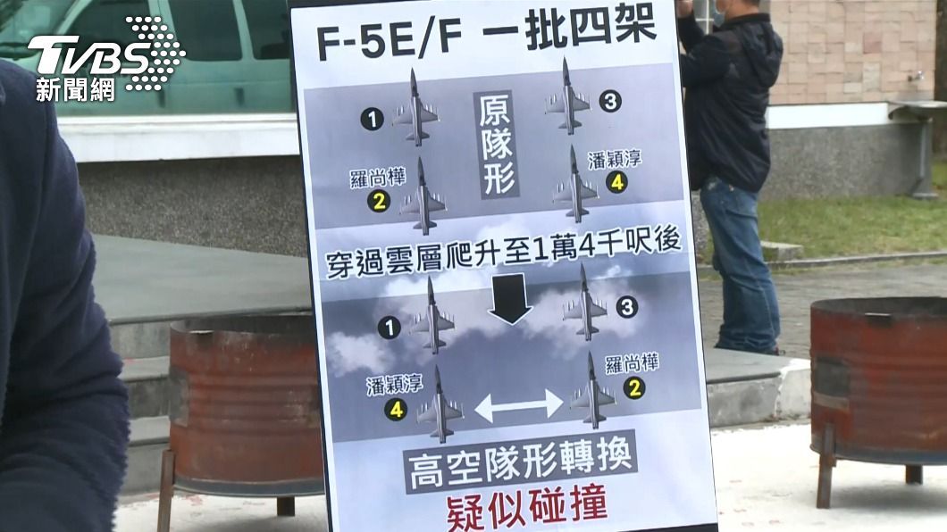 兩架F-5E在空中發生擦撞意外。(圖/TVBS)