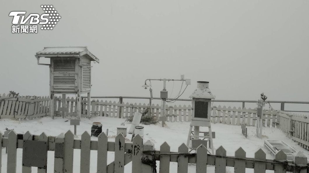 玉山再降三月雪。（圖／氣象局提供）