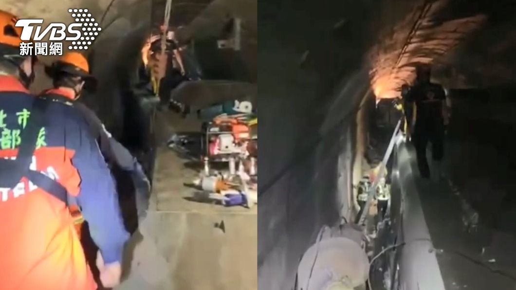 太魯閣號意外脫軌,新北市快搜部隊緊急趕抵現場救援。(圖/新北市快搜部隊提供)