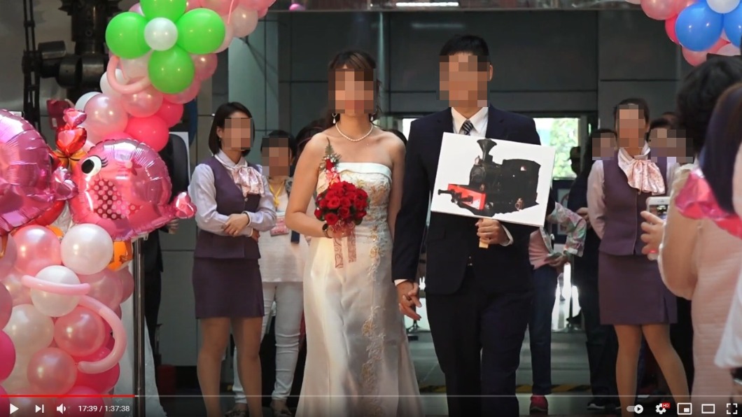 殉職司機袁淳修與妻子。(圖/翻攝自台鐵影音專區YouTube)