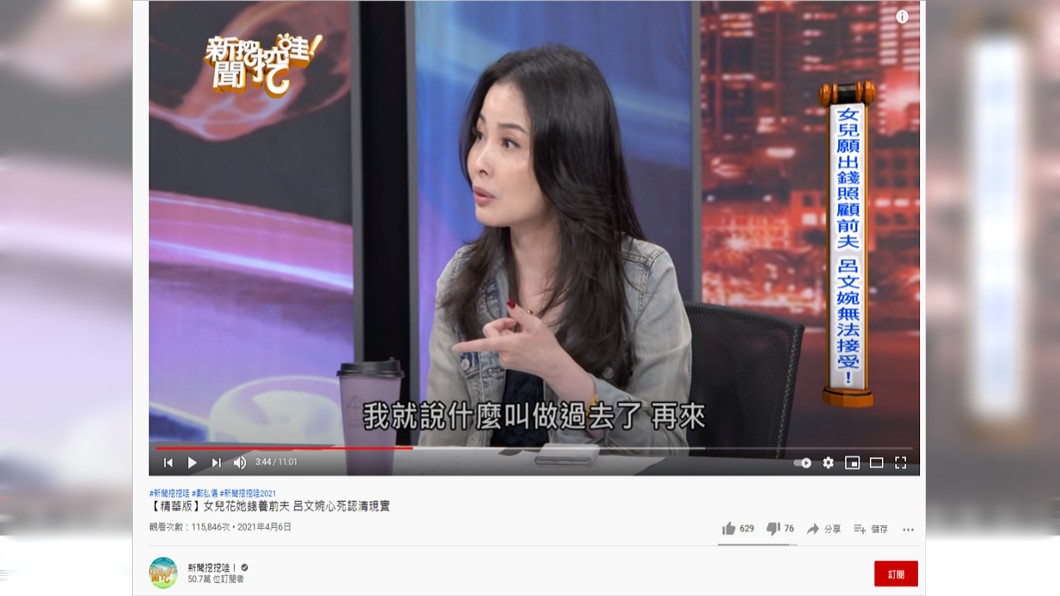 聽到女兒說一切都過去了,呂文婉當場氣炸。(圖/翻攝自《新聞挖挖哇》YouTube頻道)