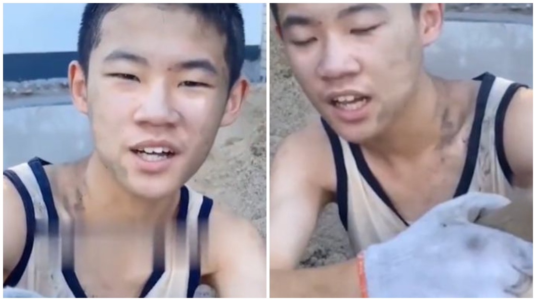 浙江一名15歲少年不想念書，被父親帶到工地做粗活。（圖／翻攝自搜狐新聞）