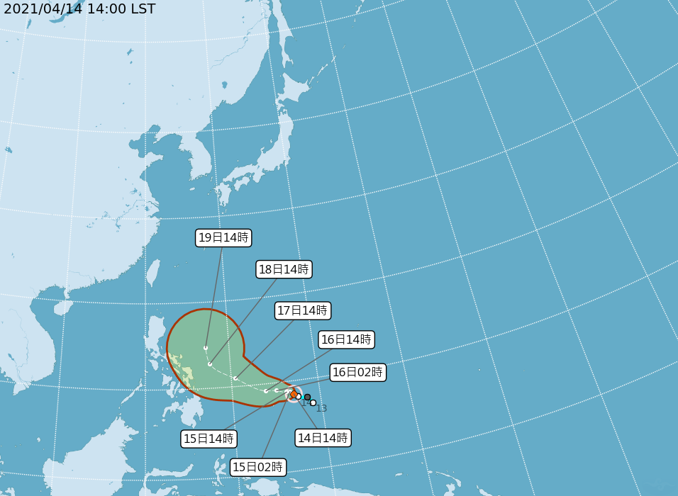 舒力基預測路徑。（圖／翻攝自中央氣象局）