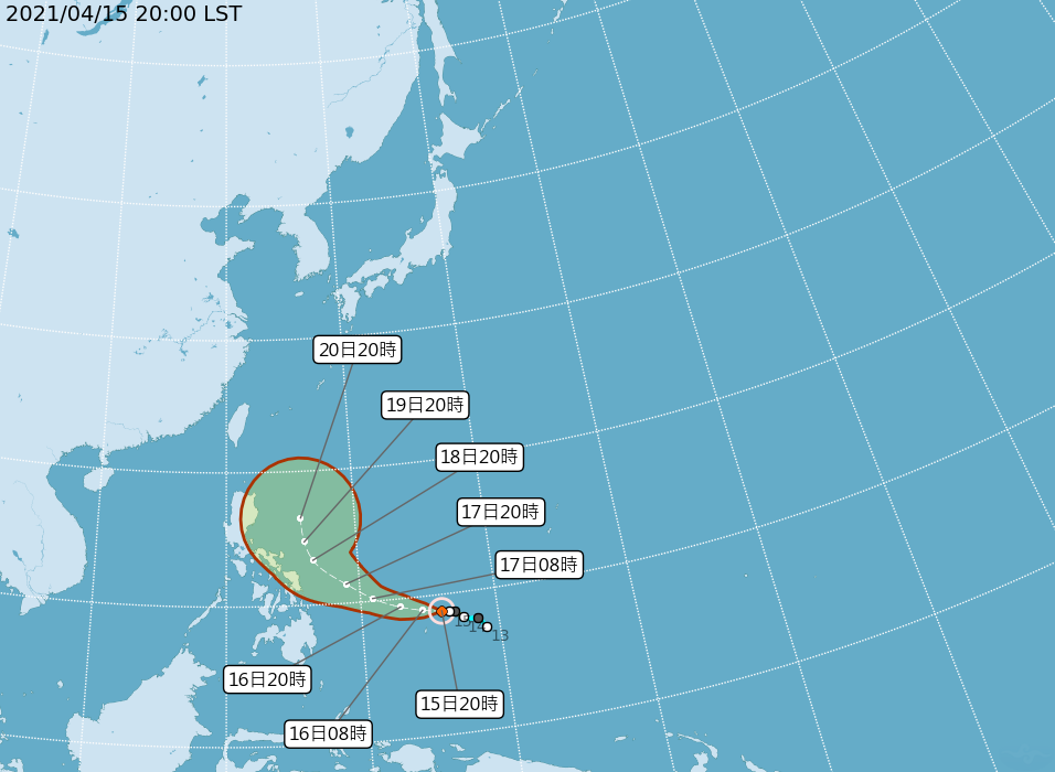 舒力基颱風路徑。(圖/翻攝自中央氣象局)