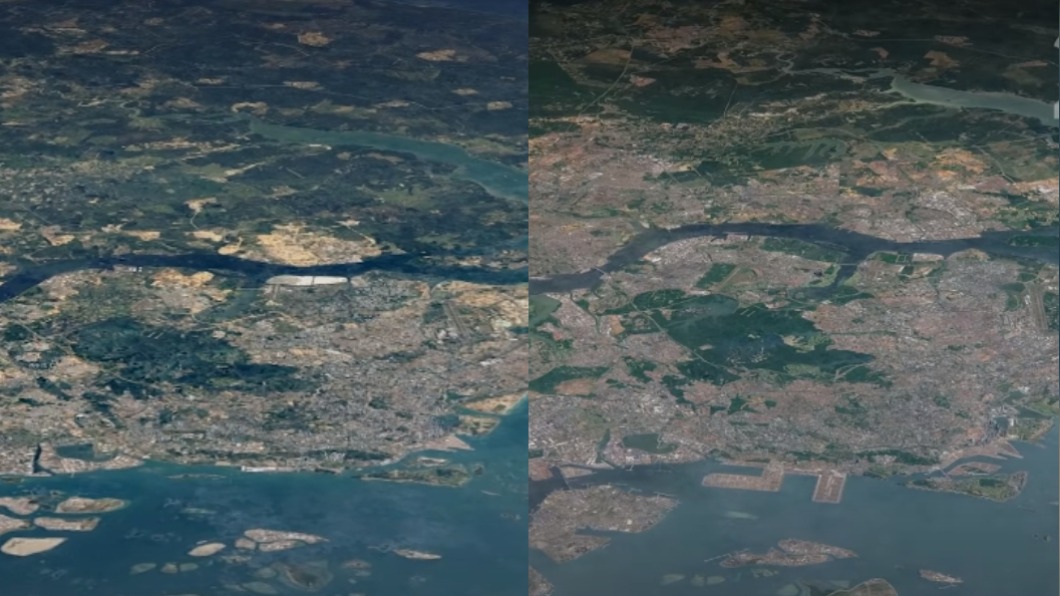 短短36年地球產生了驚人的改變。(圖/翻攝自Google Earth YouTube)