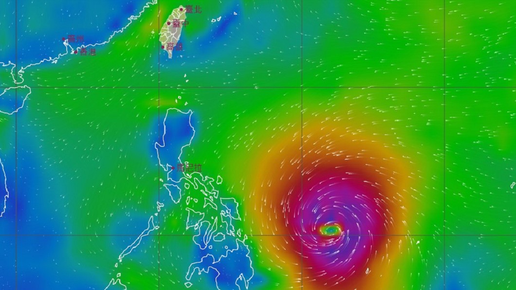 舒力基位置仍在菲律賓東南方海面。(圖/翻攝自中央氣象局)