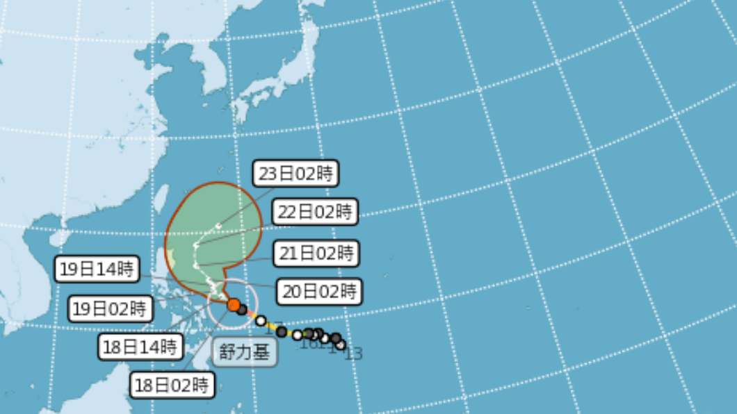 舒力基路徑將迴轉。(圖/中央氣象局)