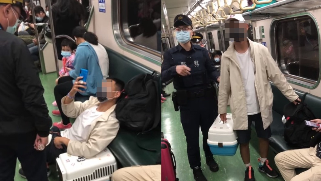 男子在台鐵車廂與乘客發生爭執後被請下車。(圖/翻攝自「爆廢1公社」)