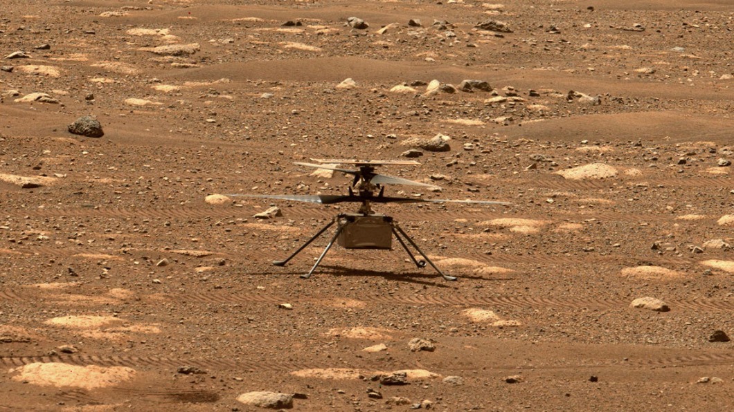 創新號火星直升機火星成功首飛。(圖/翻攝自NASA臉書)