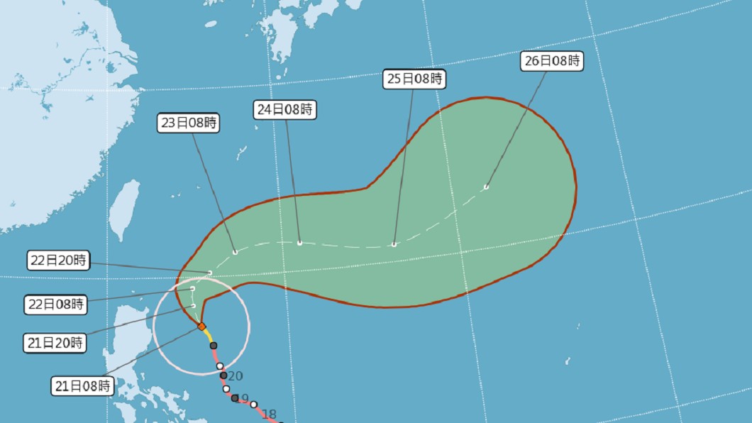 舒力基颱風路徑。(圖/翻攝自中央氣象局)
