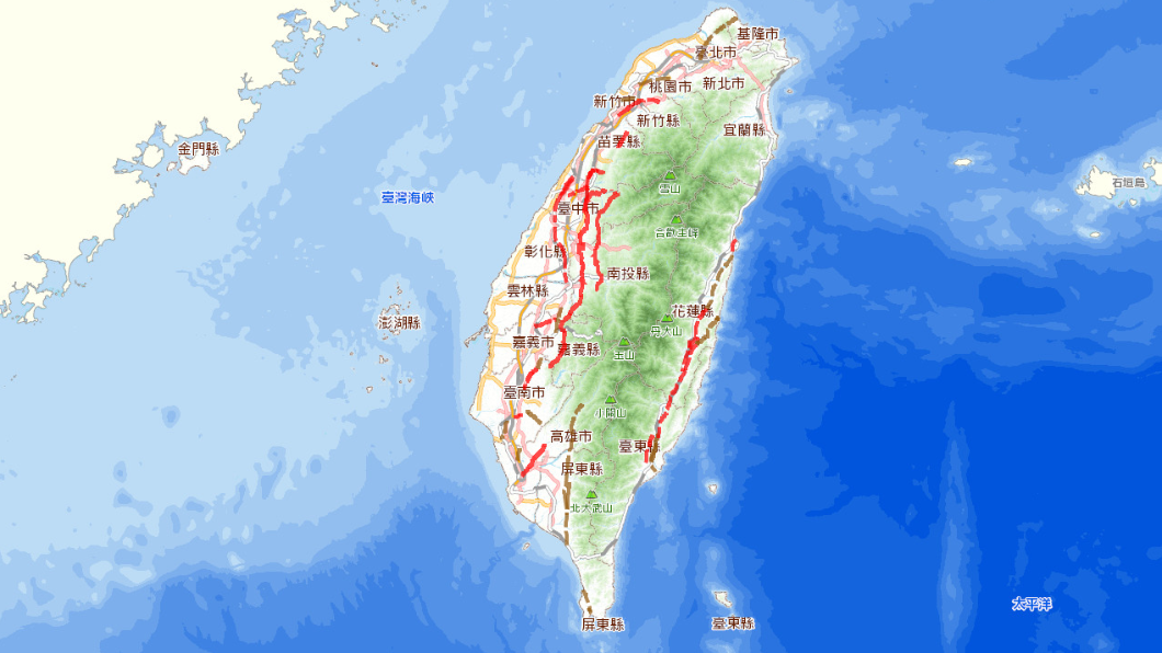 全台共有33條斷層。(圖/翻攝自臺灣活動斷層觀測系統)