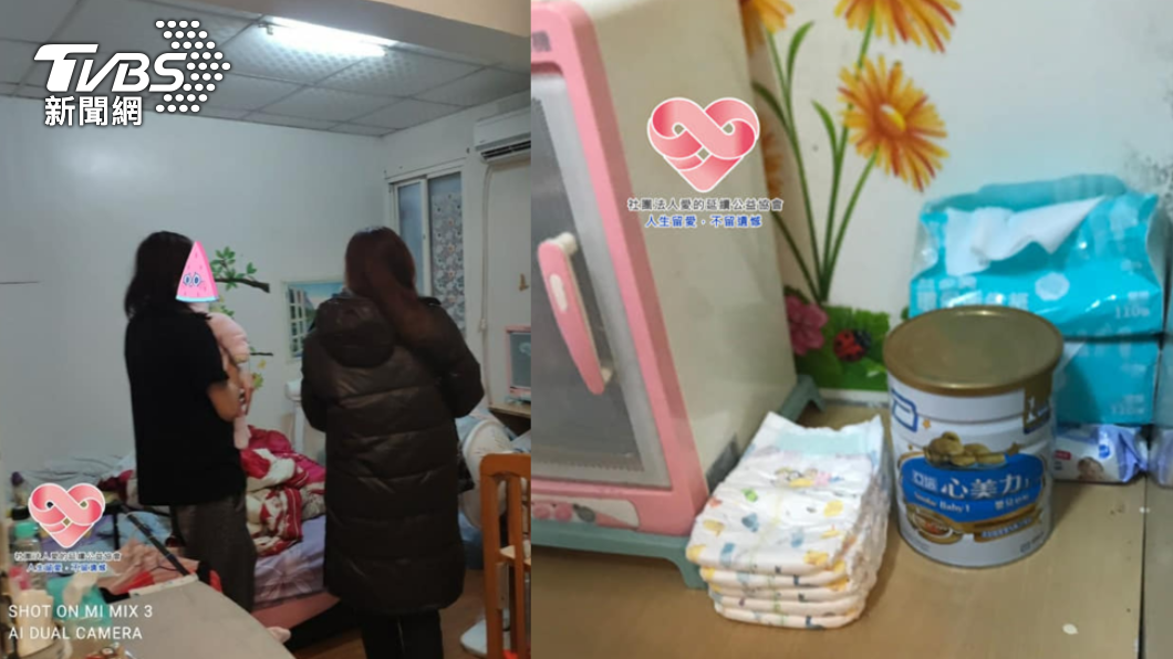 小萱家中僅有簡單家具,就算有錢也先給孩子買物資。(合成圖/社團法人愛的延續公益協會授權提供)