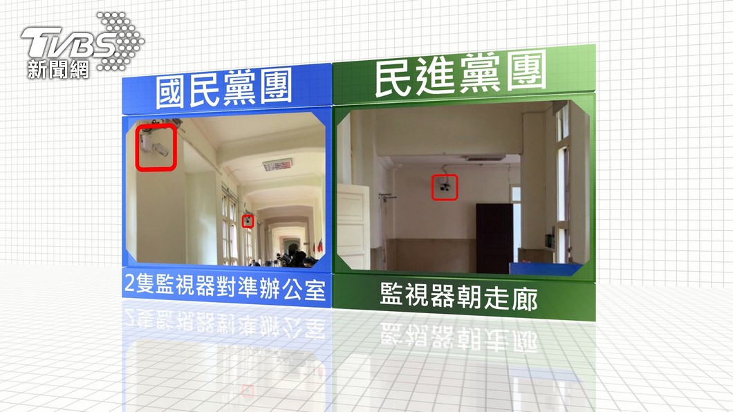 立院在國民黨團門口裝設監視器。（圖／TVBS）