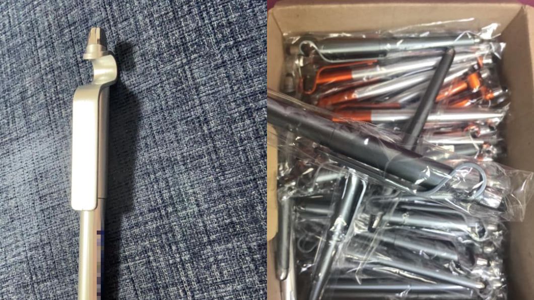 原子筆末端的凹槽可當手機架使用。(圖/翻攝自爆系知識家)