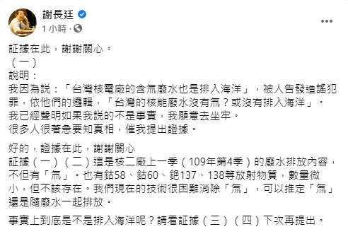 謝長廷不忍了。(圖/翻攝自謝長廷 Facebook)