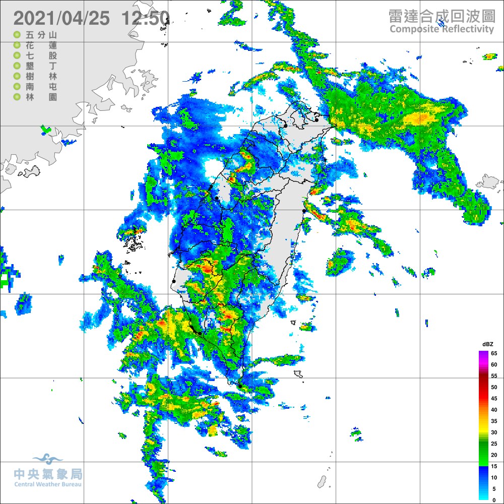 降雨落點幾乎遍布全台 。（圖／翻攝自氣象局）