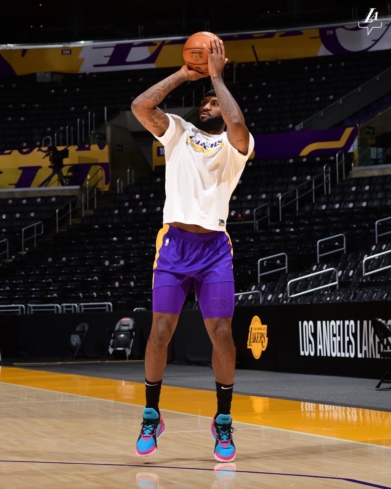 湖人得分之鑰詹姆斯。(圖/翻攝自Los Angeles Lakers臉書)