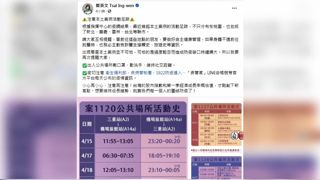 圖/翻攝自蔡英文 Tsai Ing-wen臉書