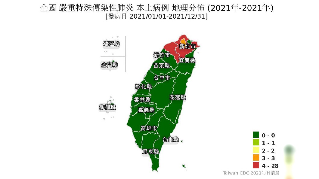全台本土病例地圖出爐　新北警戒「橘轉紅」桃園病例最多