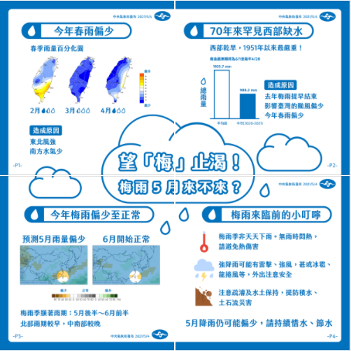 今年春雨偏少。（圖／翻攝自中央氣象局）