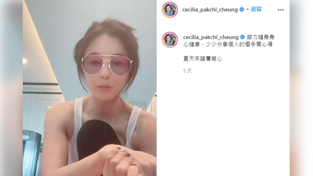 張柏芝分享瘦手臂技巧。（圖／翻攝至張柏芝IG）