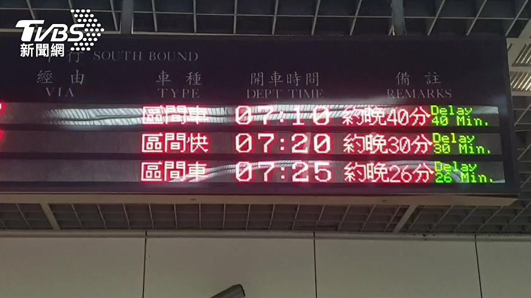 不少列車誤點,通勤族上班遭耽誤。(圖/TVBS)