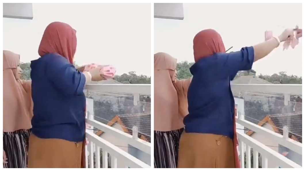 超狂!站陽台豪撒1億元鈔票任員工撿 女老闆:覺得有趣