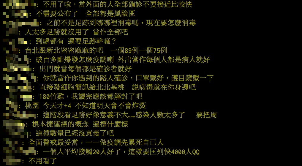 網友認為公布足跡已經沒有意義了。(圖/翻攝自PTT)