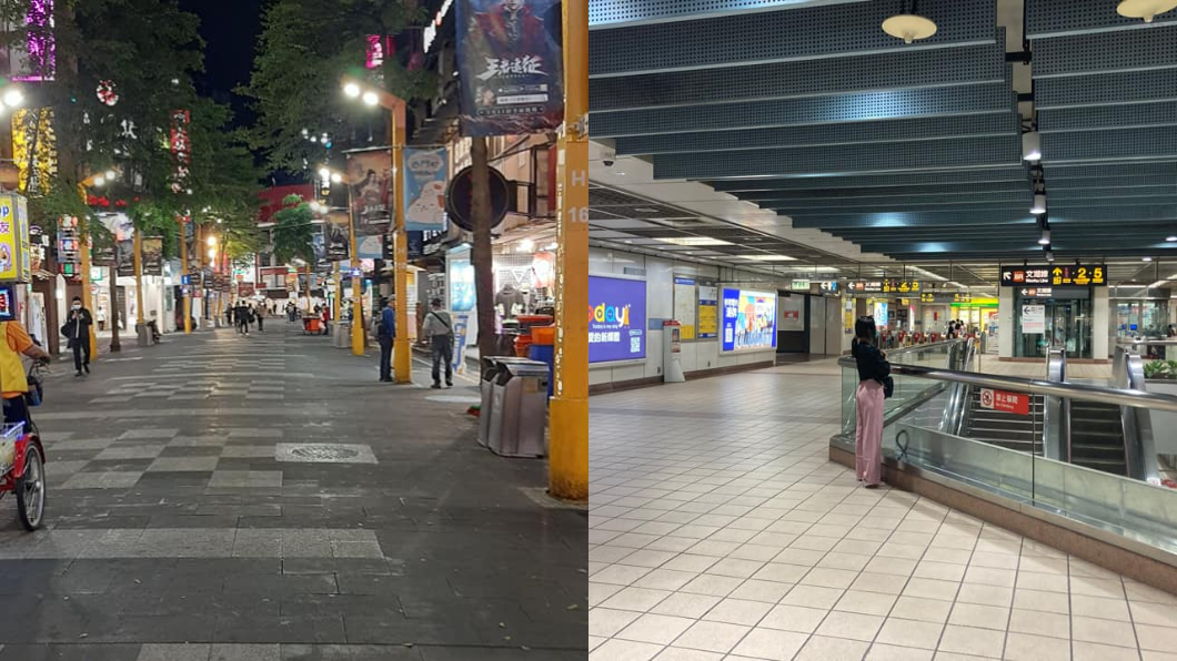 西門町與捷運忠孝復興站人潮稀疏。(圖/翻攝自路上觀察學院)