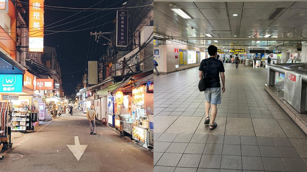 士林夜市和台北車站同樣沒什麼人潮。(圖/翻攝自路上觀察學院)