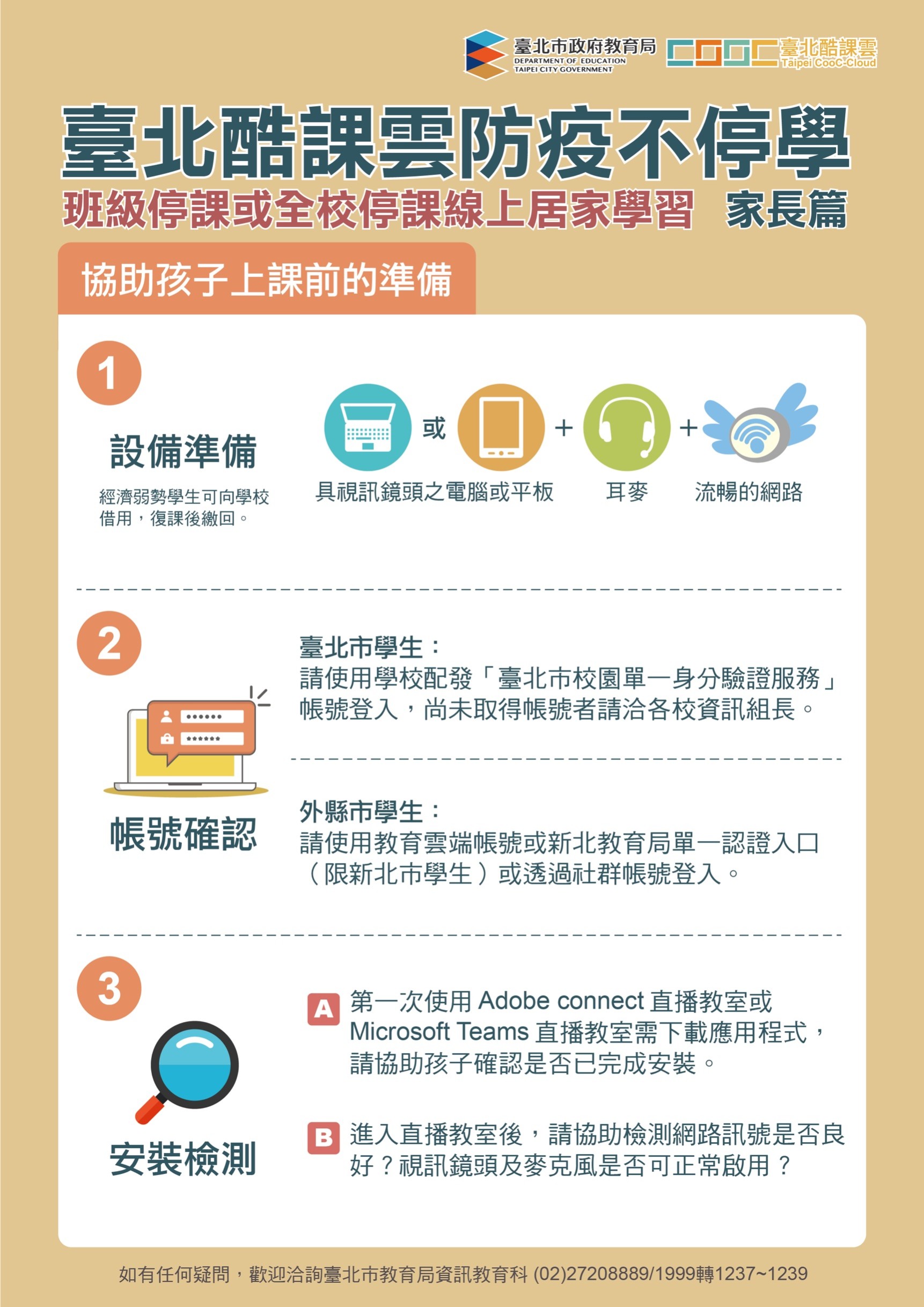 防疫不停學家長篇。(圖/臺北市府提供)